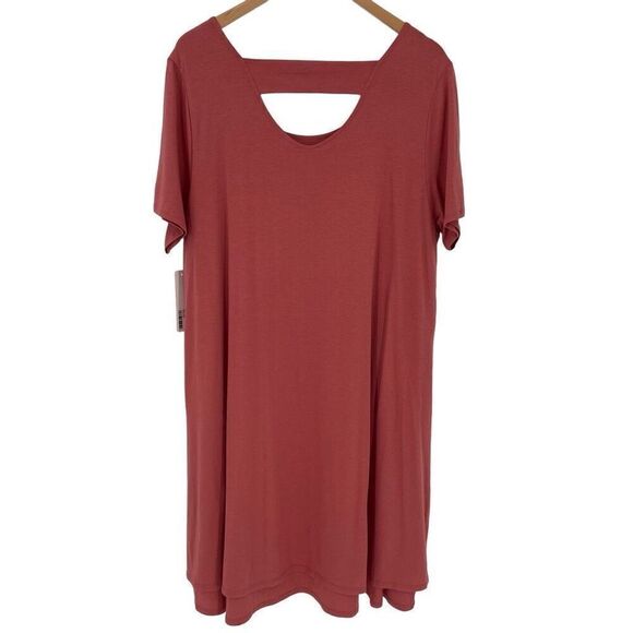 Soft Surroundings Camille T-Shirt Dress Dusty Cedar Pink Soft NWT Women 1X - Picture 2 of 5